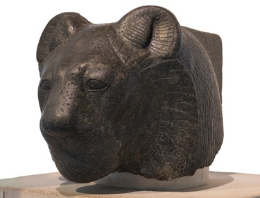 Granodiorite head in the form of a lioness, representing the goddess Sekhmet from the Burrell Collection