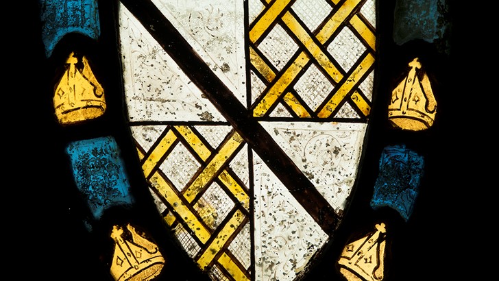 A coat of arms stained glass window from the Burrell Collection 